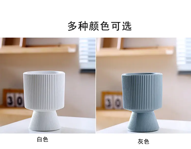 A generation of cross-border Amazon TEMU ceramic flower pot with tray European simple green plant large butterfly orchid basin — feature 4