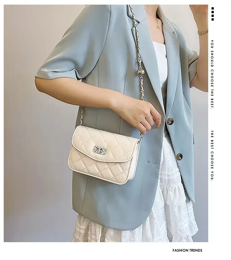 Women's 2-Piece Quilted Chain Crossbody Bag Set Cream — feature 1
