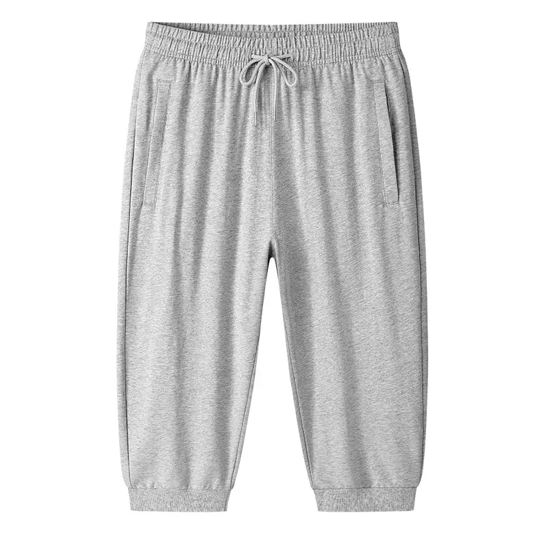 Men Grey Pure Cotton Capri Shorts Loose Fit - Image 10