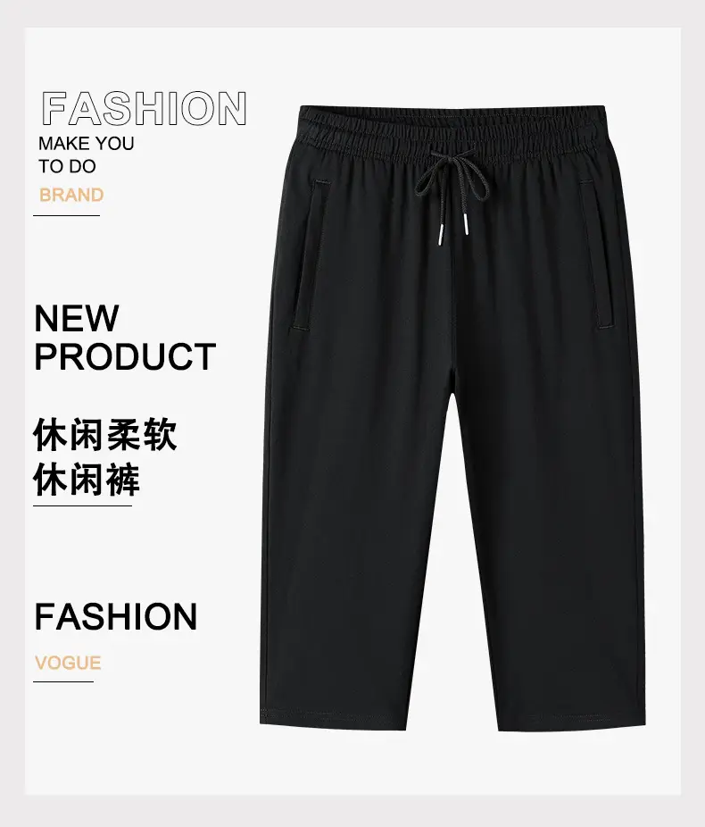 Men Grey Pure Cotton Capri Shorts Loose Fit — feature 1