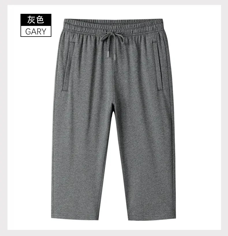 Men Grey Pure Cotton Capri Shorts Loose Fit — feature 11