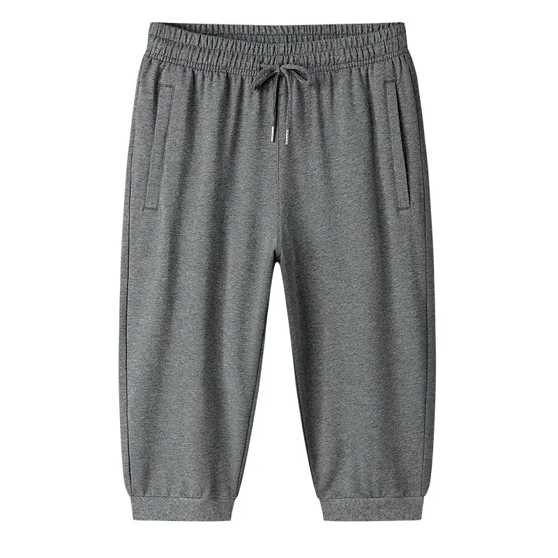 Men Grey Pure Cotton Capri Shorts Loose Fit - Image 6
