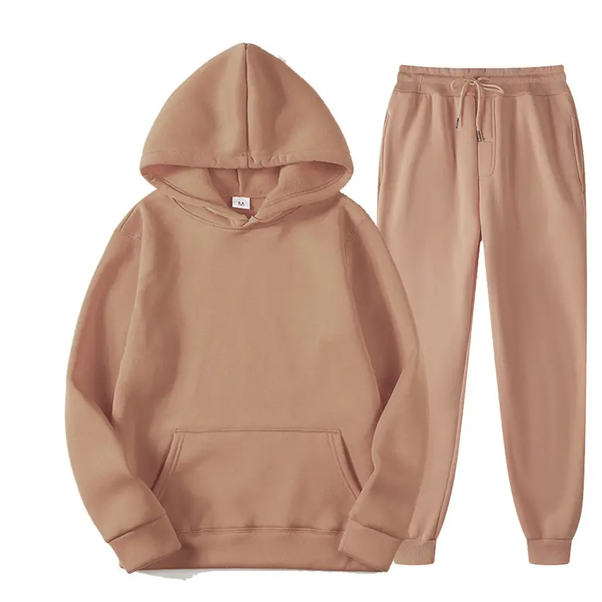 Men Navy Fleece Hoodie Pants 2-Piece Set