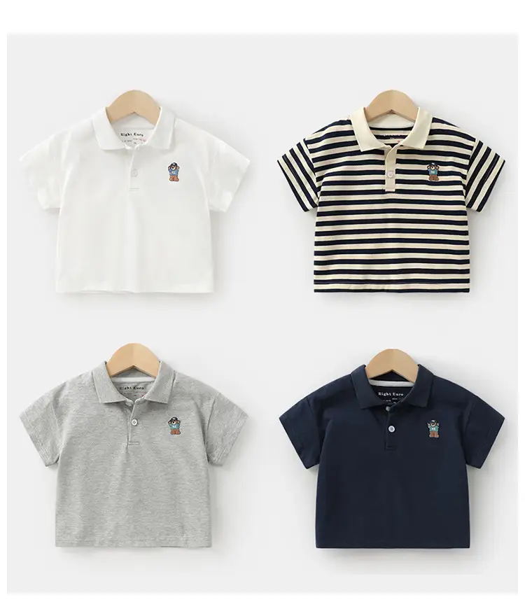 Boys Striped Polo Shirt 3 Summer Casual Wear — feature 2