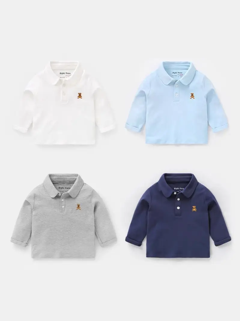 Boys' Polo Long Sleeve T-Shirt Autumn Kids Clothing - Image 7