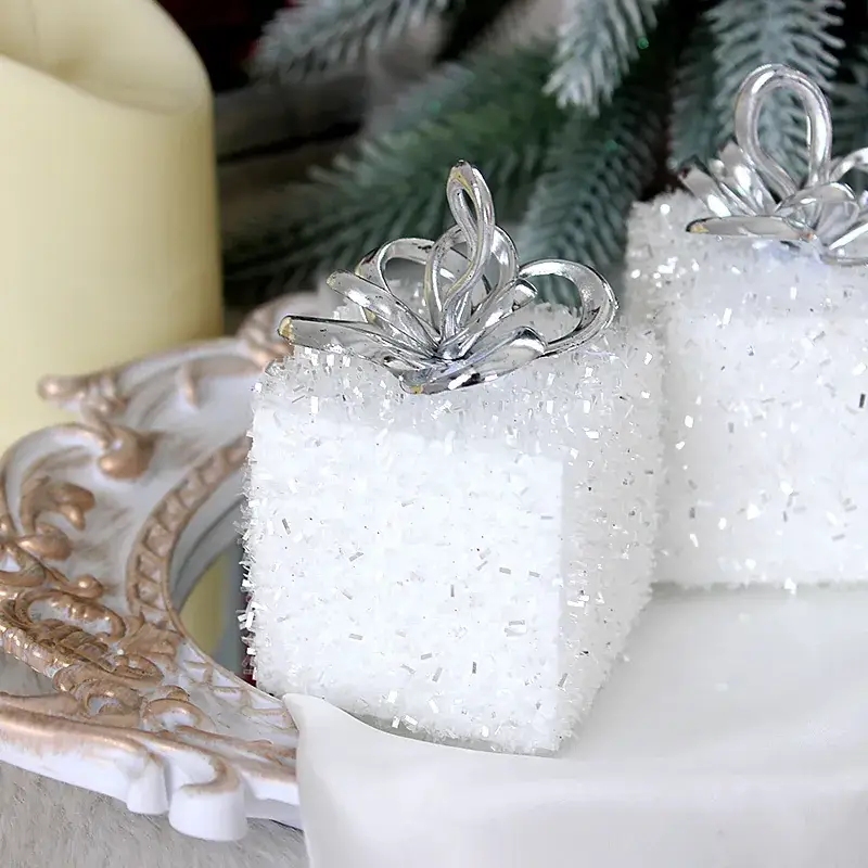 Silver Butterfly Foam Christmas Balls 8cm
