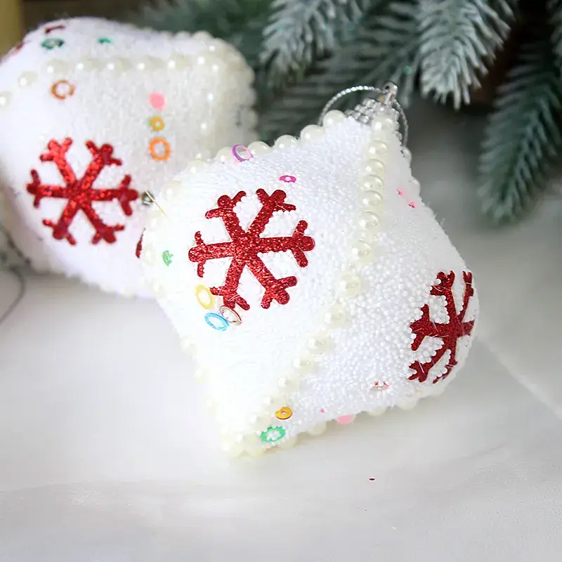 Silver Butterfly Foam Christmas Balls 8cm