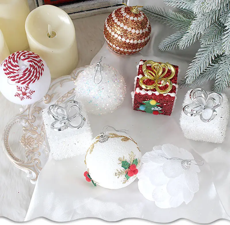 Silver Butterfly Foam Christmas Balls 8cm — feature 17