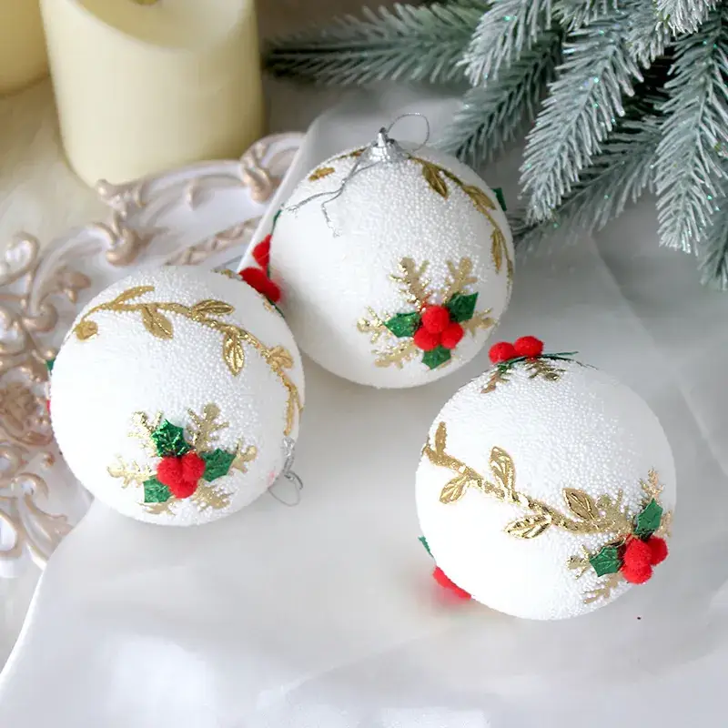 Silver Butterfly Foam Christmas Balls 8cm