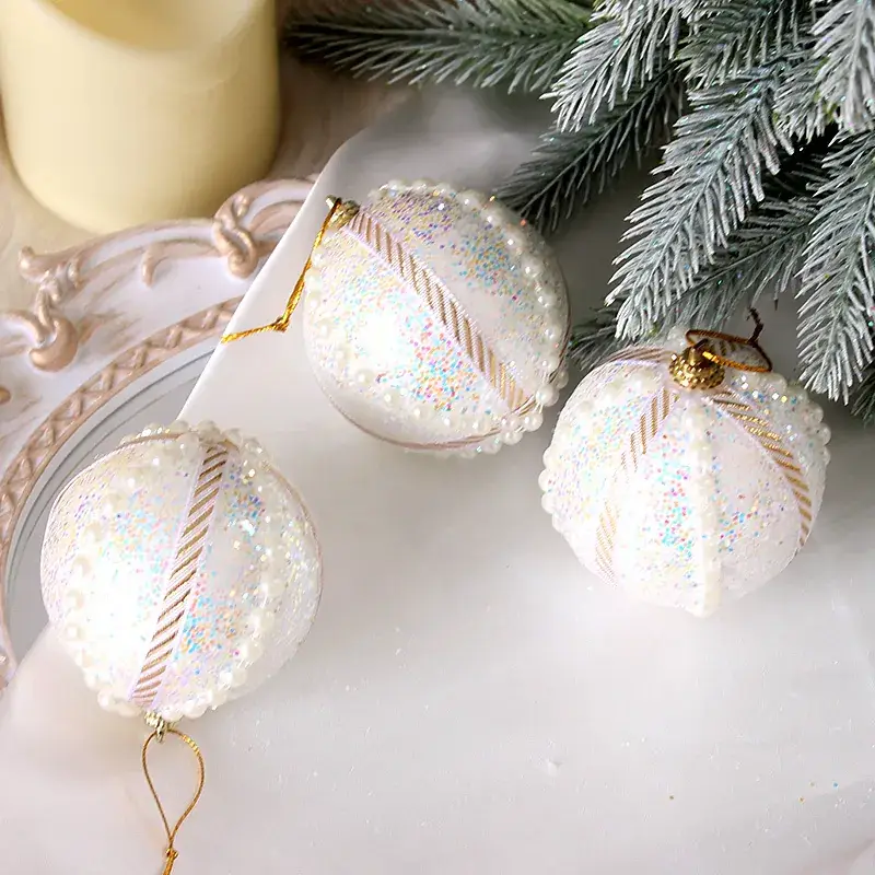Silver Butterfly Foam Christmas Balls 8cm