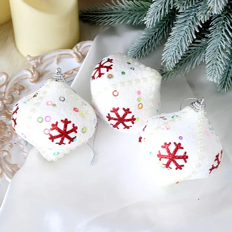 Silver Butterfly Foam Christmas Balls 8cm