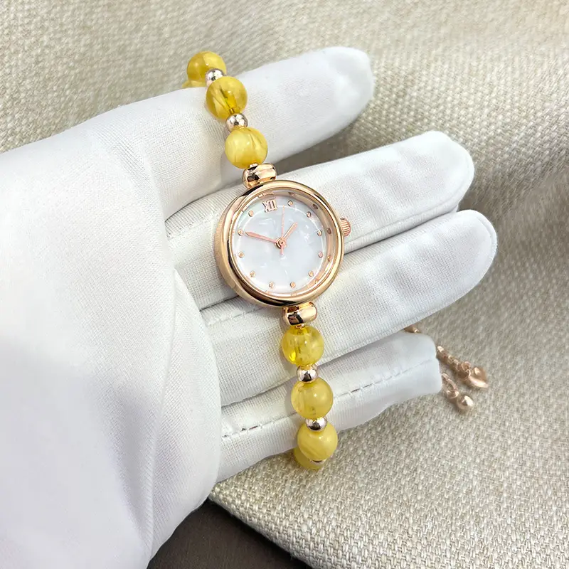 Cross-border New Pearl Bracelet Women's Quartz Watch Niche Light Luxury Small Dial Pull Adjustable Watch Explosions — feature 10