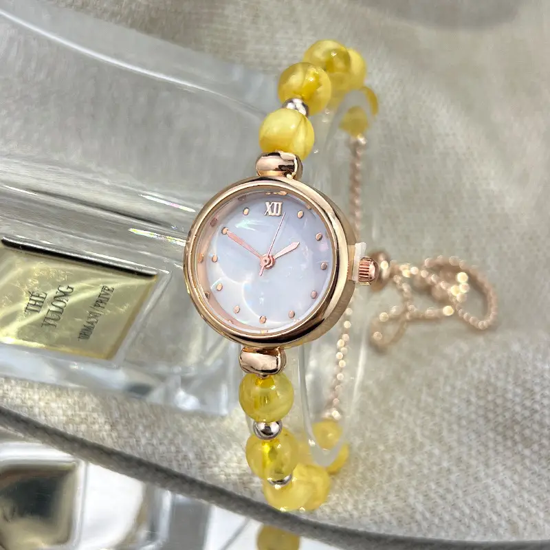 Cross-border New Pearl Bracelet Women's Quartz Watch Niche Light Luxury Small Dial Pull Adjustable Watch Explosions — feature 11