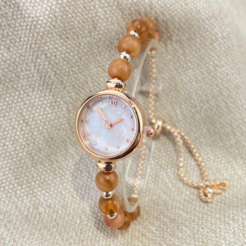 Cross-border New Pearl Bracelet Women's Quartz Watch Niche Light Luxury Small Dial Pull Adjustable Watch Explosions — feature 15