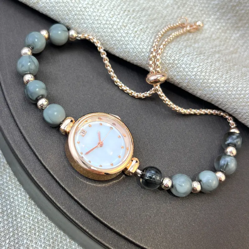 Cross-border New Pearl Bracelet Women's Quartz Watch Niche Light Luxury Small Dial Pull Adjustable Watch Explosions — feature 17