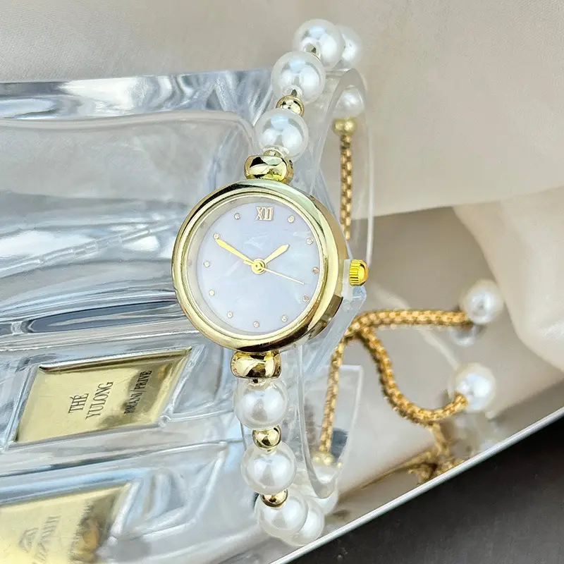 Cross-border New Pearl Bracelet Women's Quartz Watch Niche Light Luxury Small Dial Pull Adjustable Watch Explosions — feature 20