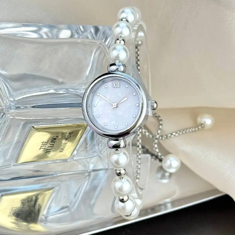 Cross-border New Pearl Bracelet Women's Quartz Watch Niche Light Luxury Small Dial Pull Adjustable Watch Explosions — feature 21
