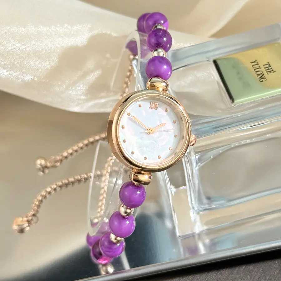 Cross-border New Pearl Bracelet Women's Quartz Watch Niche Light Luxury Small Dial Pull Adjustable Watch Explosions — feature 23