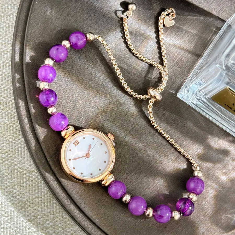 Cross-border New Pearl Bracelet Women's Quartz Watch Niche Light Luxury Small Dial Pull Adjustable Watch Explosions — feature 24