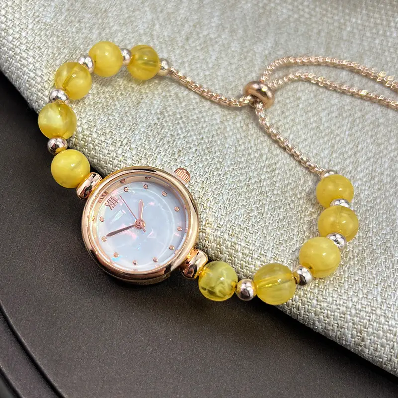 Cross-border New Pearl Bracelet Women's Quartz Watch Niche Light Luxury Small Dial Pull Adjustable Watch Explosions — feature 9