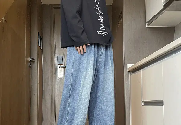 Men Wide Leg Jeans Spring Autumn Loose Straight Pants — feature 10