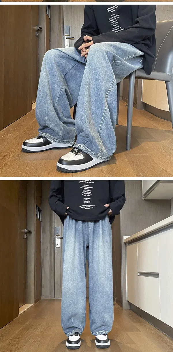Men Wide Leg Jeans Spring Autumn Loose Straight Pants — feature 13