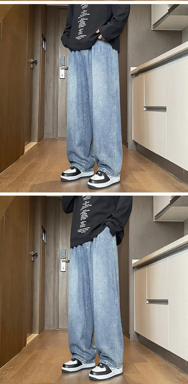 Men Wide Leg Jeans Spring Autumn Loose Straight Pants — feature 14