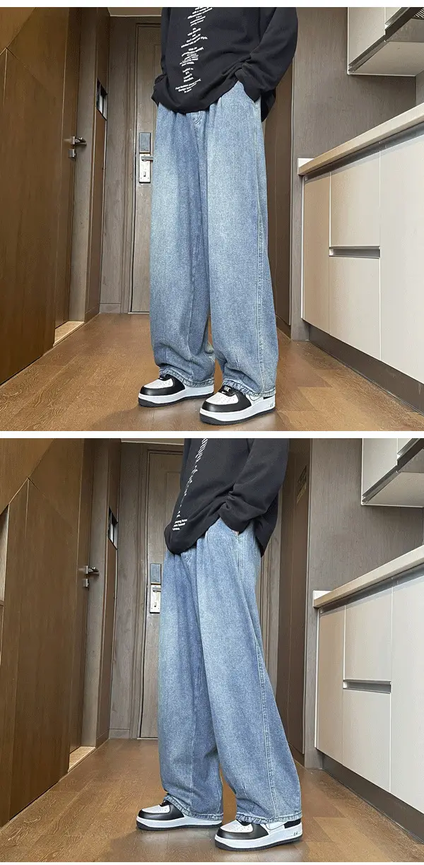 Men Wide Leg Jeans Spring Autumn Loose Straight Pants — feature 15