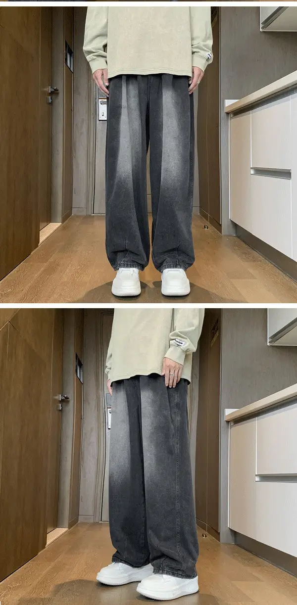 Men Wide Leg Jeans Spring Autumn Loose Straight Pants — feature 7