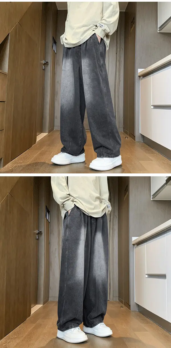Men Wide Leg Jeans Spring Autumn Loose Straight Pants — feature 9