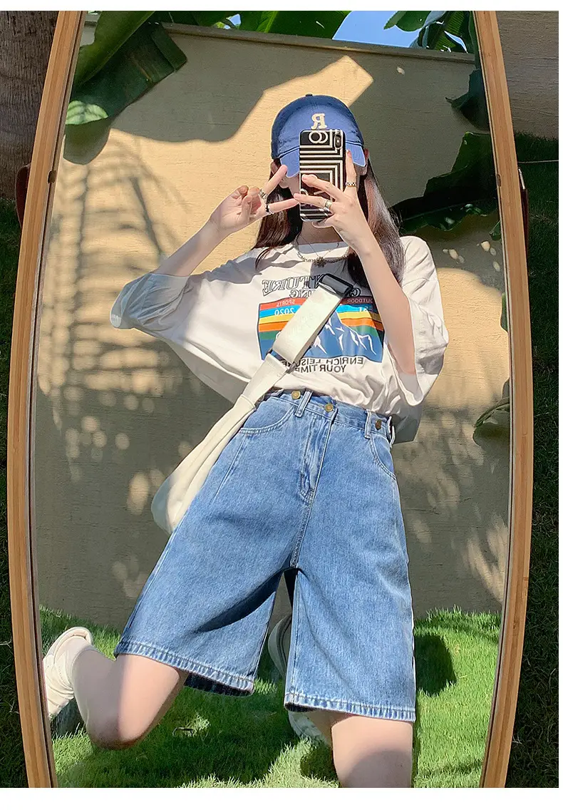 Jiaxun Xintang Denim Shorts Dark Blue Youth — feature 21