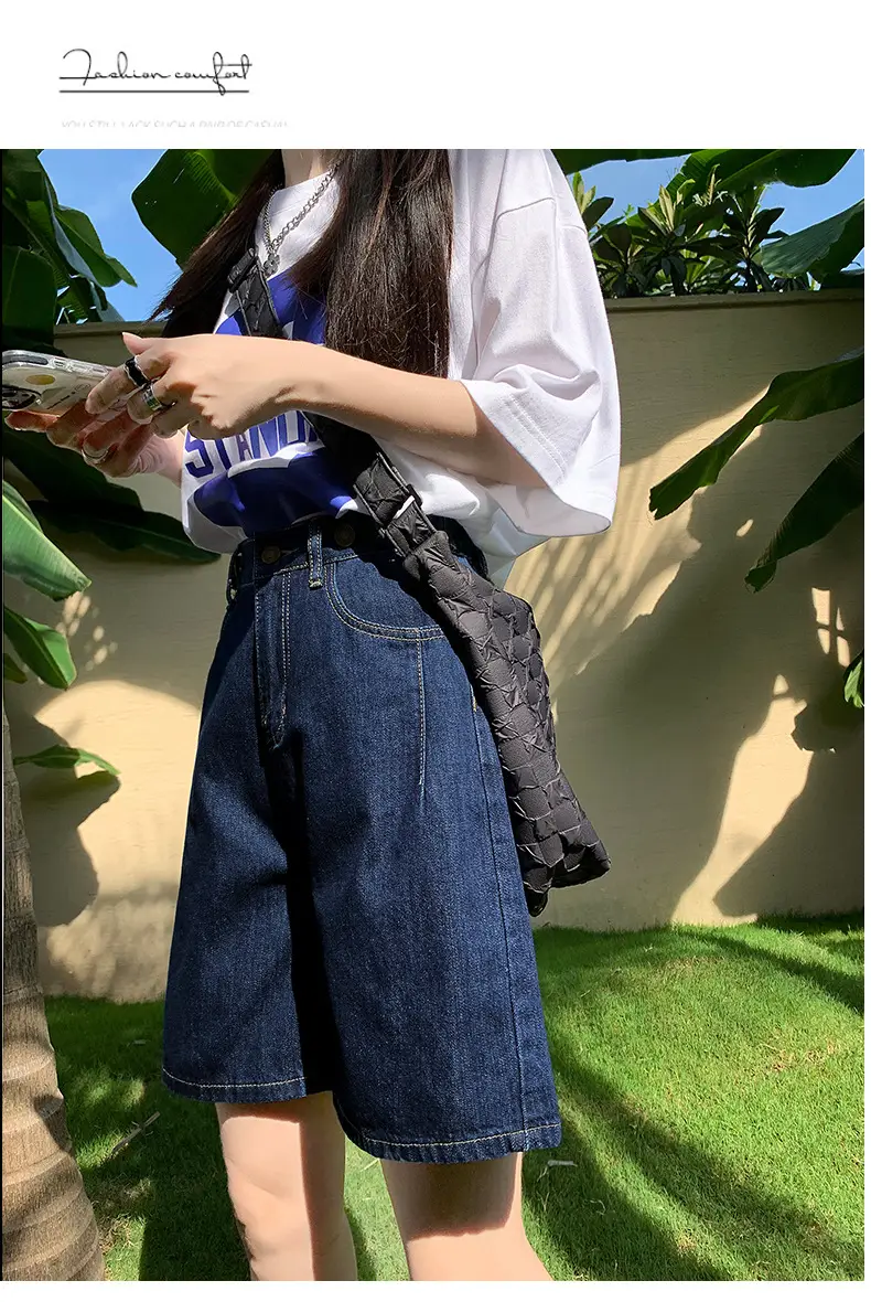 Jiaxun Xintang Denim Shorts Dark Blue Youth — feature 25