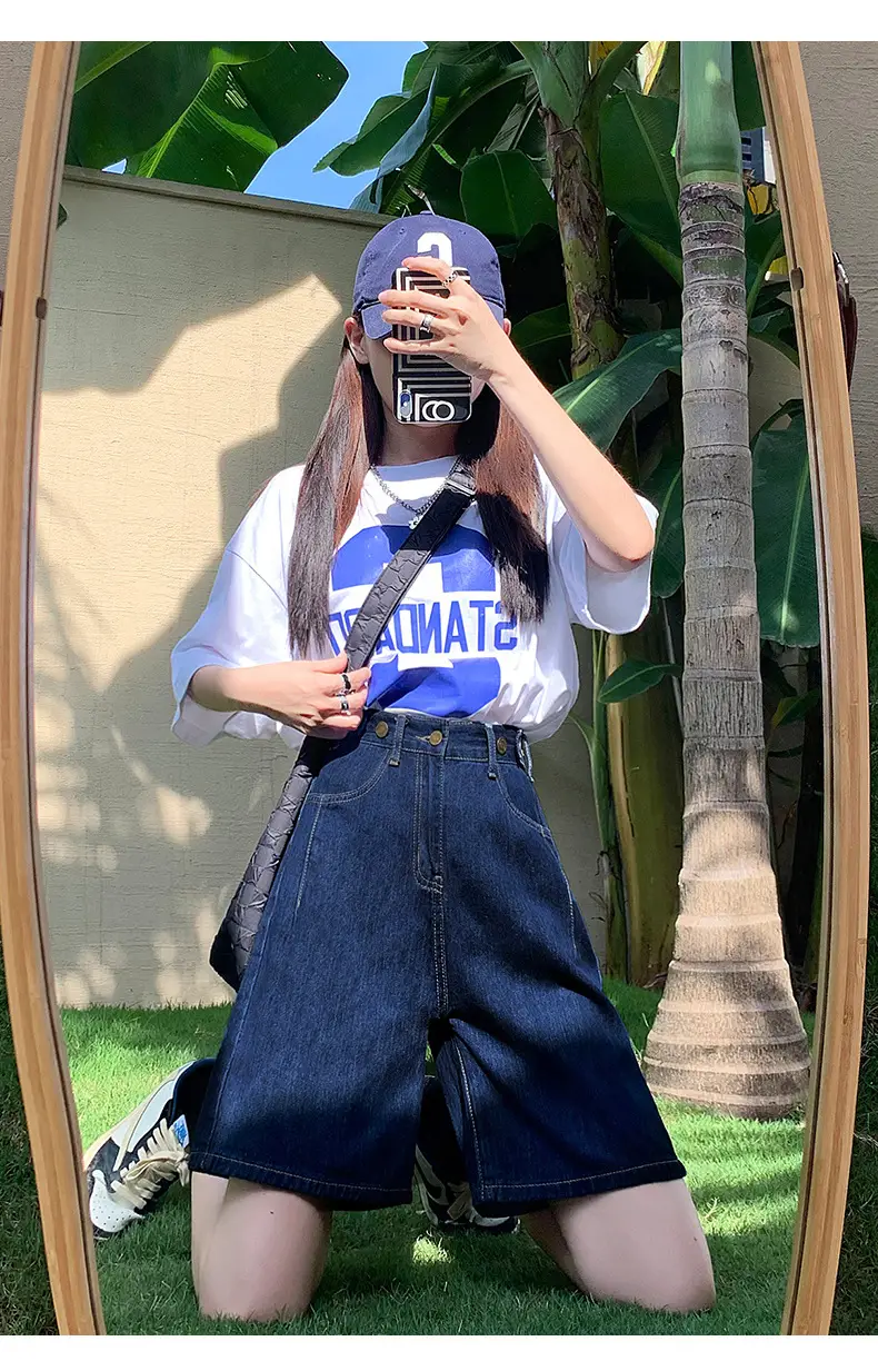 Jiaxun Xintang Denim Shorts Dark Blue Youth — feature 27