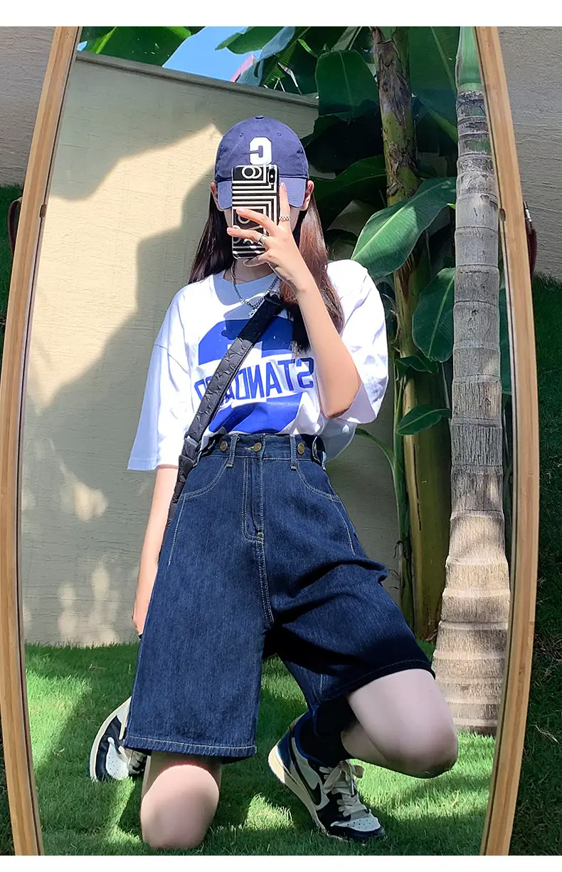 Jiaxun Xintang Denim Shorts Dark Blue Youth — feature 28