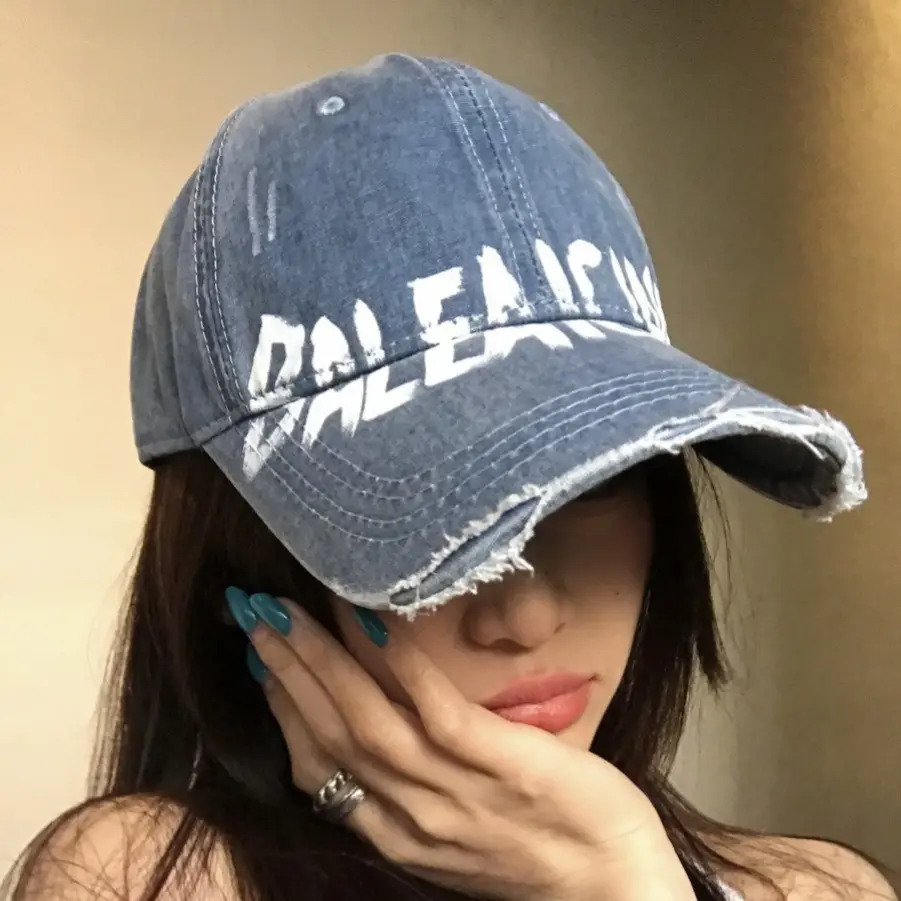 Pink Balenciada Washed Cap for Women Summer Sunshade - Image 7
