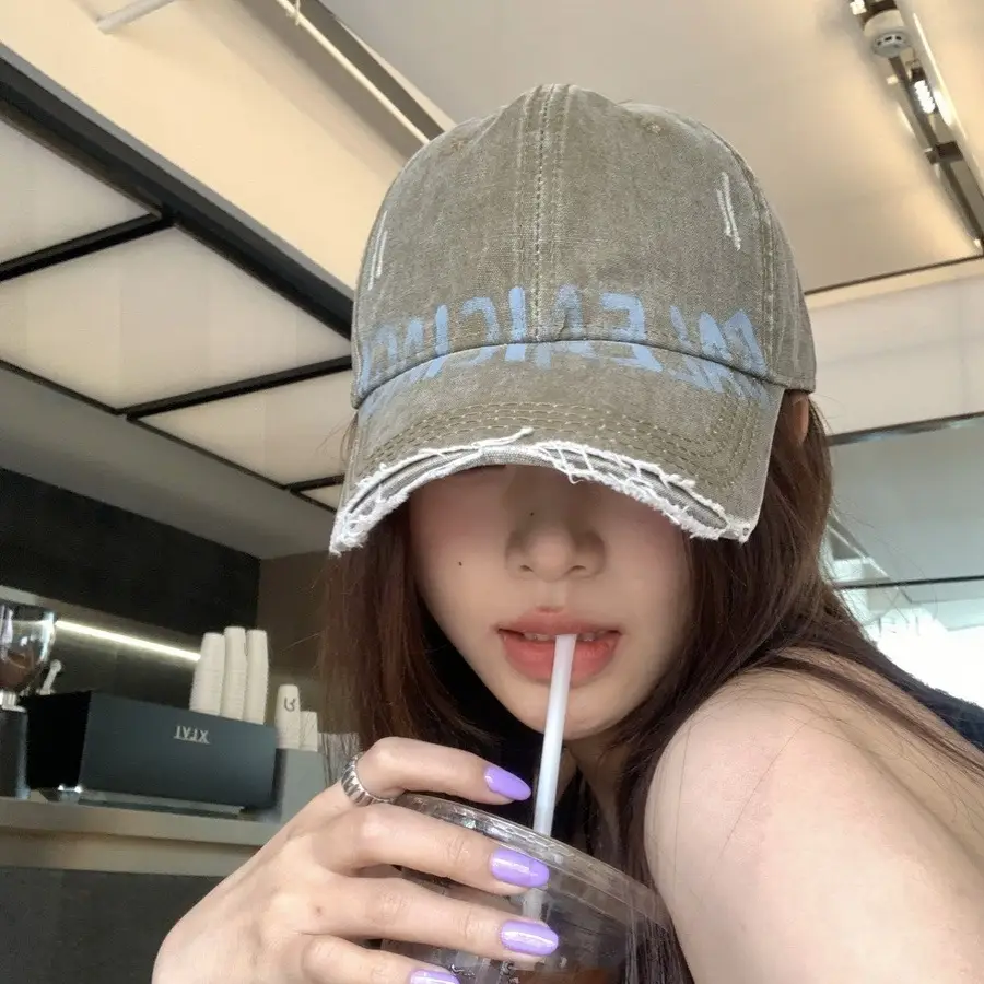 Pink Balenciada Washed Cap for Women Summer Sunshade - Image 8