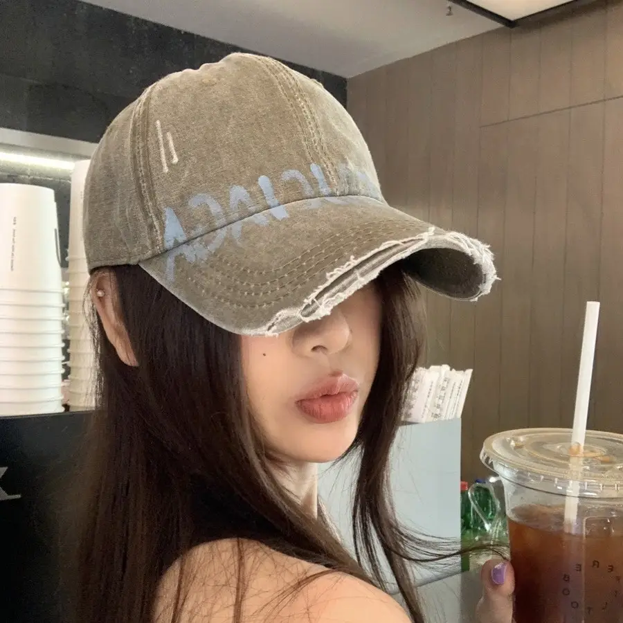 Pink Balenciada Washed Cap for Women Summer Sunshade - Image 10