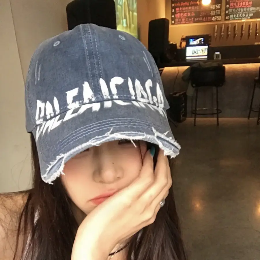 Pink Balenciada Washed Cap for Women Summer Sunshade - Image 11