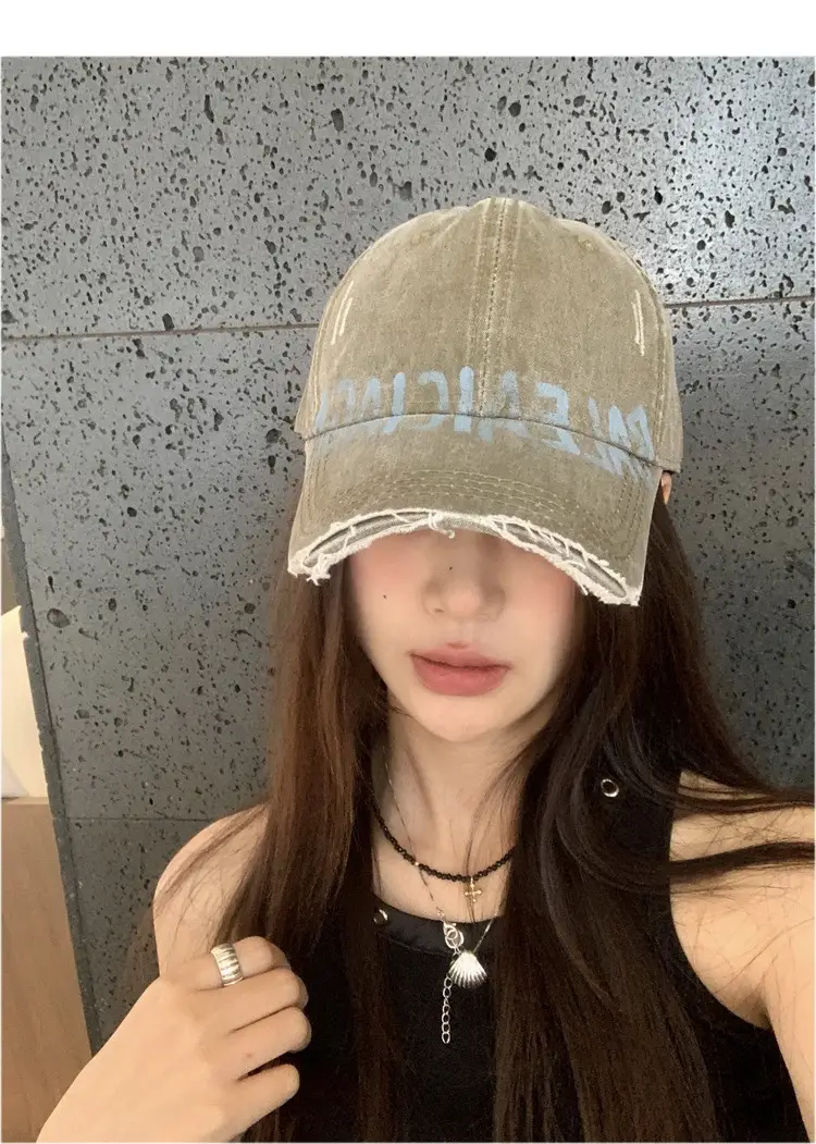 Pink Balenciada Washed Cap for Women Summer Sunshade — feature 12