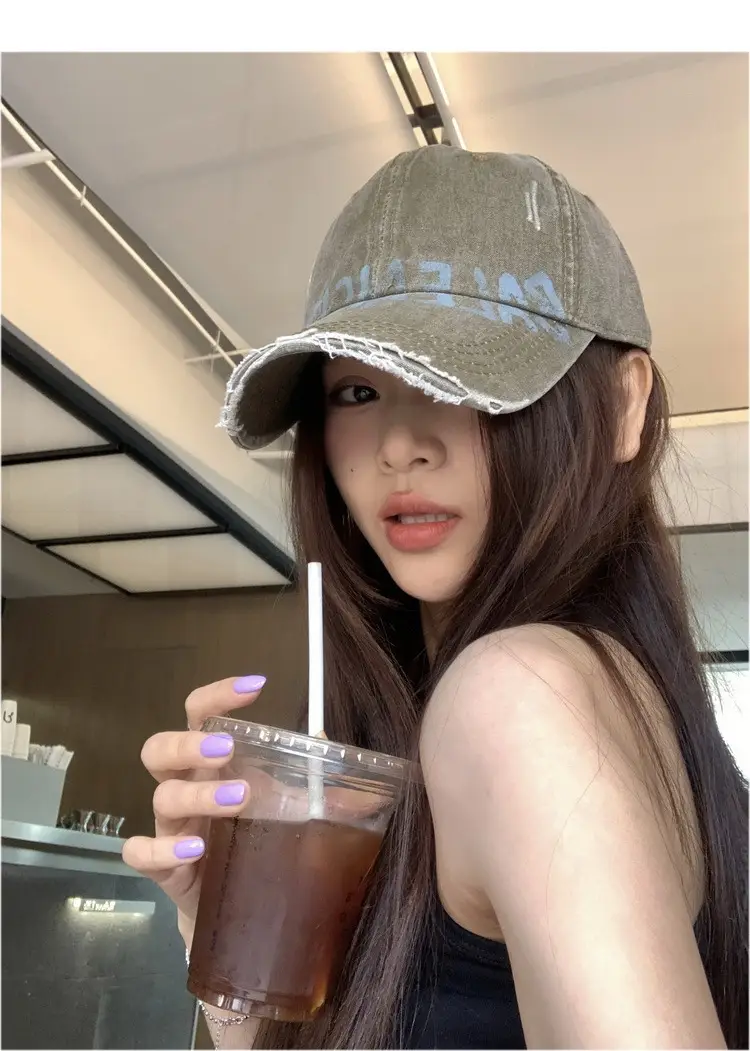 Pink Balenciada Washed Cap for Women Summer Sunshade — feature 14
