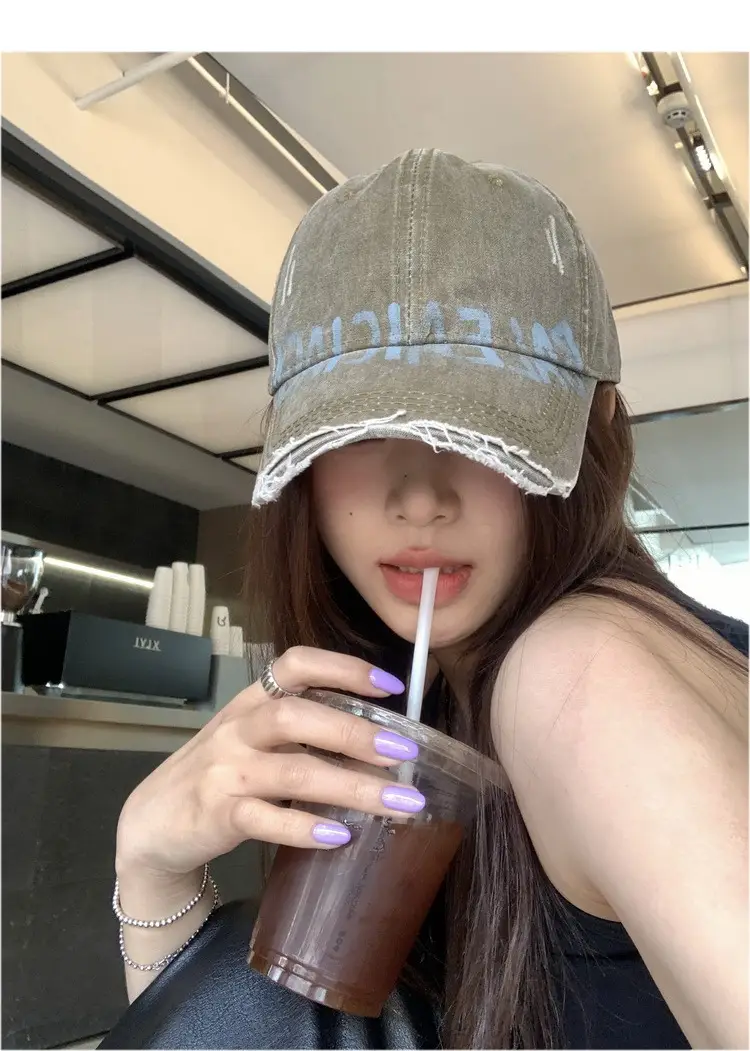 Pink Balenciada Washed Cap for Women Summer Sunshade — feature 2