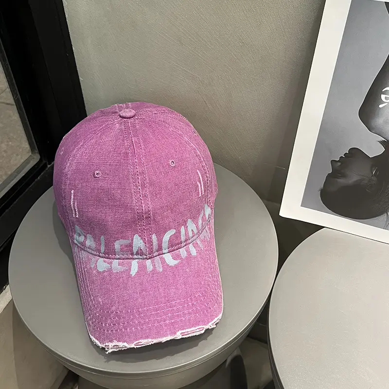 Pink Balenciada Washed Cap for Women Summer Sunshade - Image 5