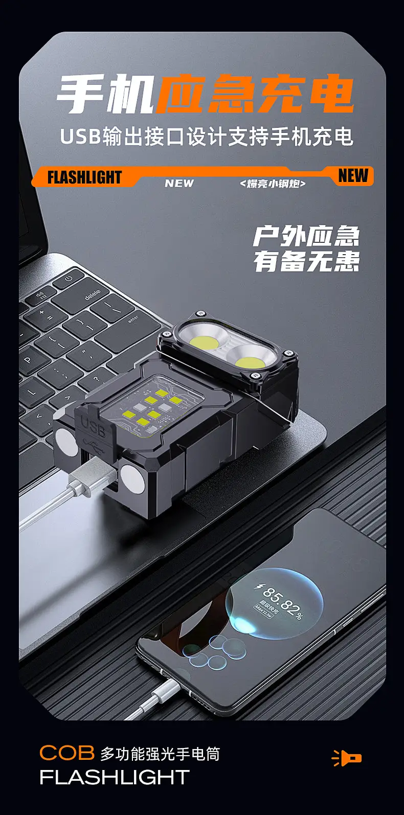 Lithium Battery Flashlight with Digital Display — feature 20