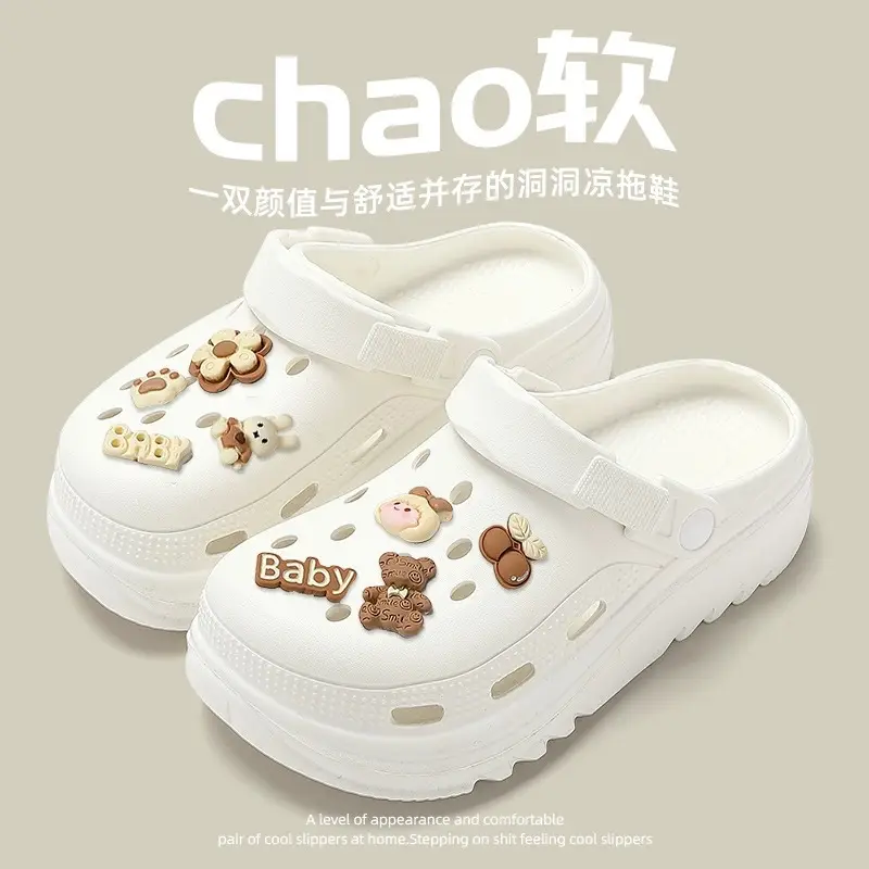 Summer Women's Outdoor Hole Shoes EVA Thick Bottom DIY Fashion Leisure Sports Sandals and Slippers Foreign Trade Europe and America Cross-border — feature 12