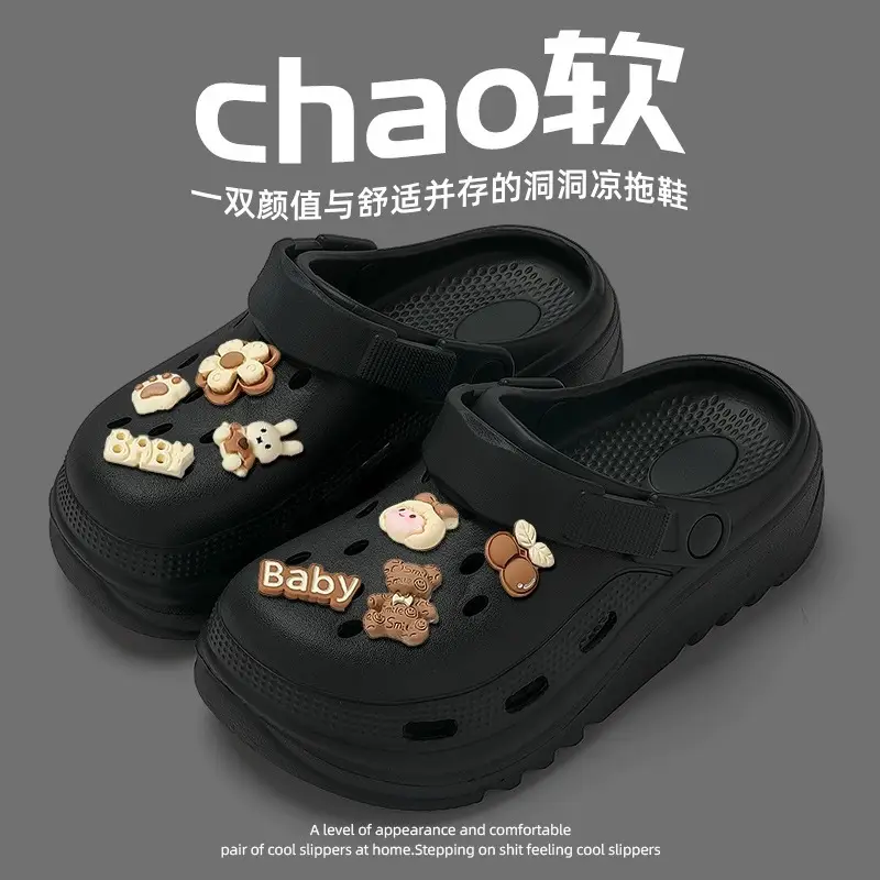 Summer Women's Outdoor Hole Shoes EVA Thick Bottom DIY Fashion Leisure Sports Sandals and Slippers Foreign Trade Europe and America Cross-border - Image 3