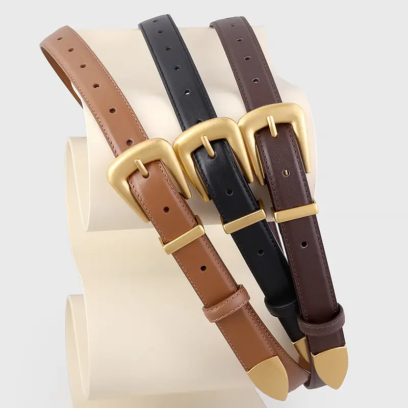 New Niche Women's Genuine Leather Belt Poplar Vintage All-match Jeans