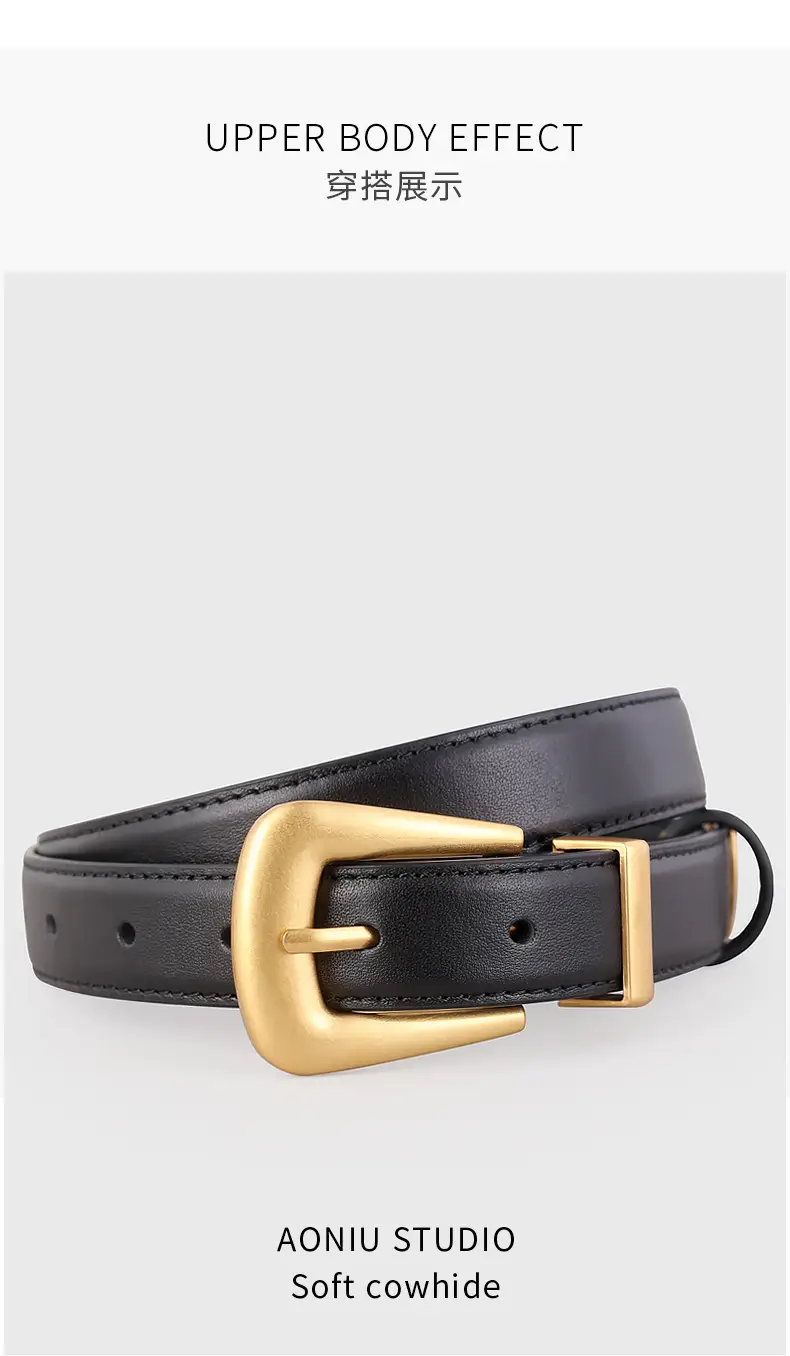 New Niche Women's Genuine Leather Belt Poplar Vintage All-match Jeans — feature 11