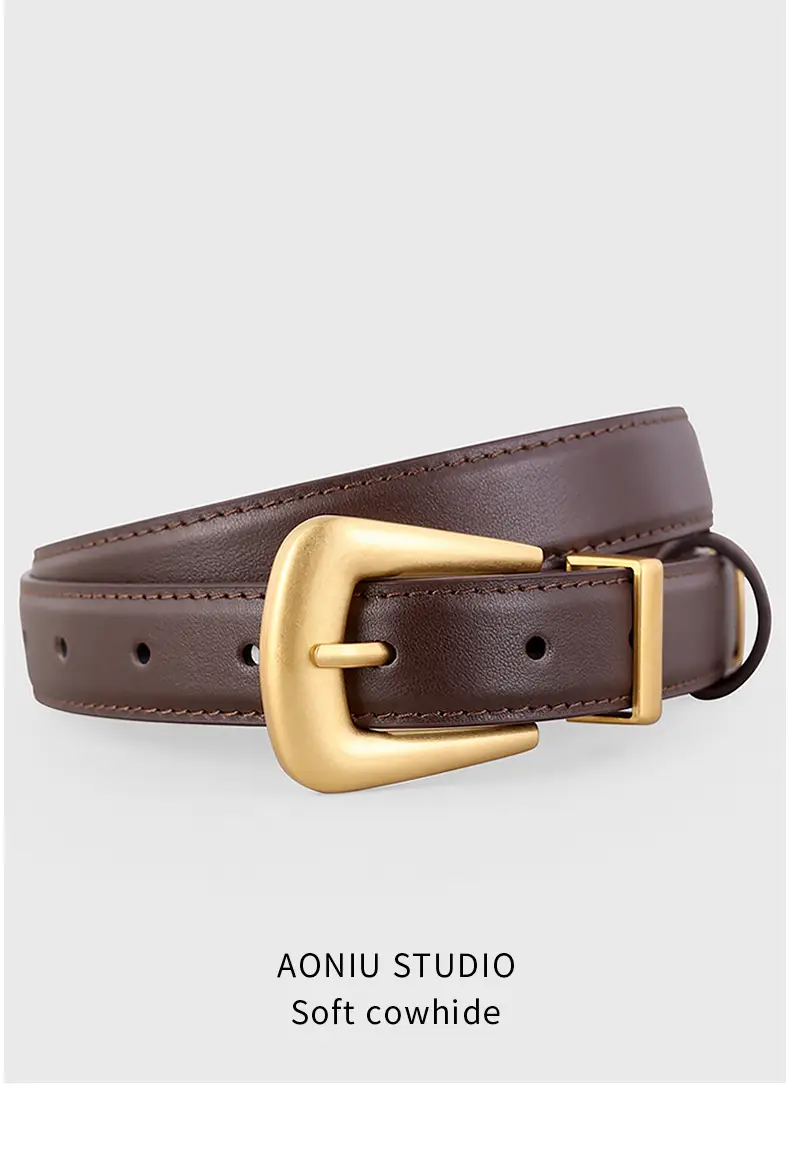 New Niche Women's Genuine Leather Belt Poplar Vintage All-match Jeans — feature 13