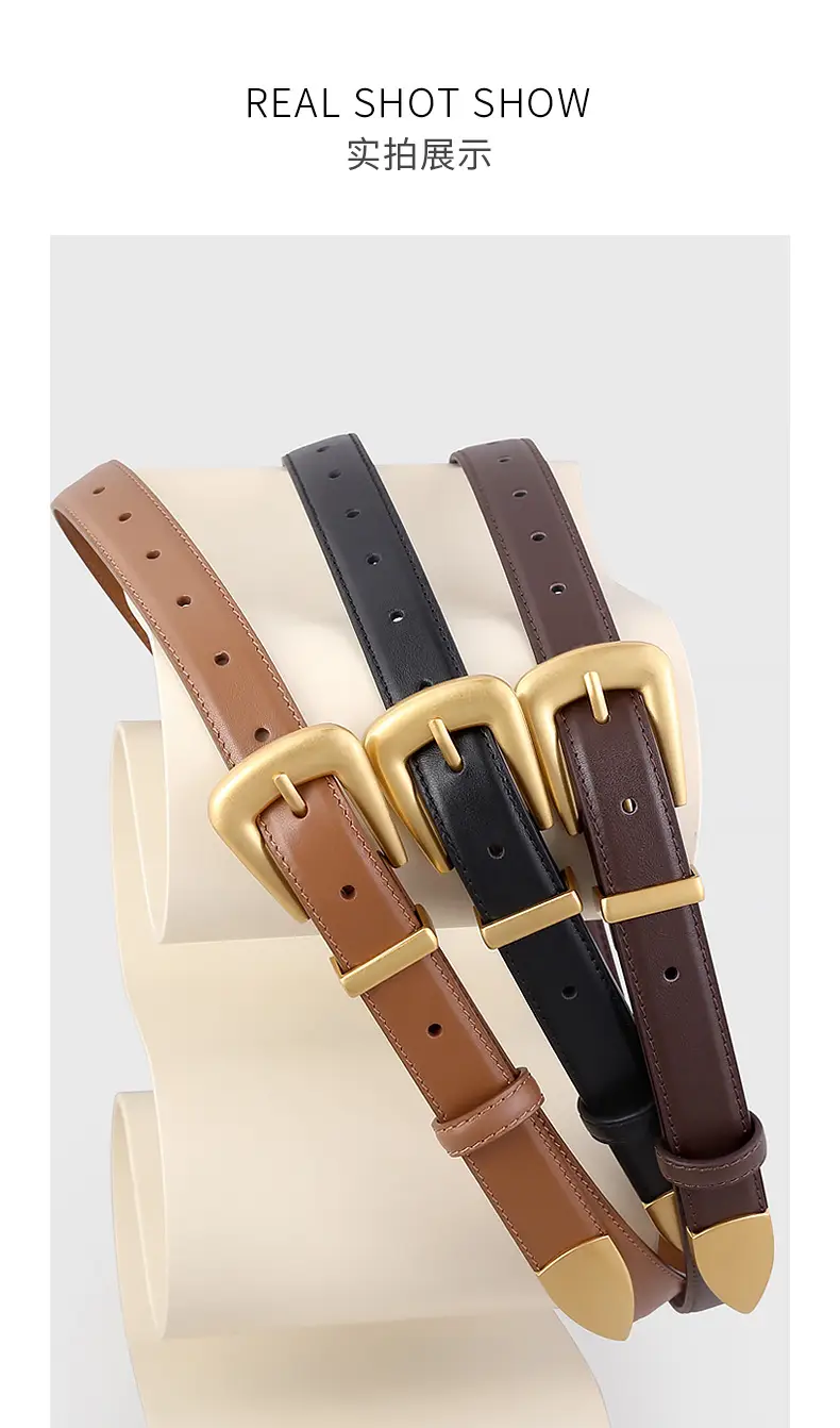 New Niche Women's Genuine Leather Belt Poplar Vintage All-match Jeans — feature 14