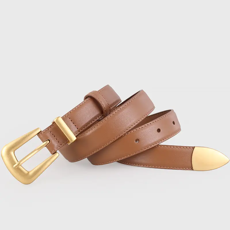 New Niche Women's Genuine Leather Belt Poplar Vintage All-match Jeans